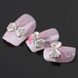 Decoratiuni 3D Metalice 144 Fundite cu cristale Argintii 